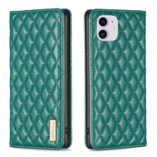 Load image into Gallery viewer, Diamond Lattice Magnetic Leather Flip Phone Case, For iPhone 12 / 12 Pro, For iPhone 11 Pro Max, For iPhone 11 Pro, For iPhone 11, For iPhone SE 2022 / SE 2020 / 8 / 7, For iPhone XS Max, For iPhone XS / X, For iPhone XR