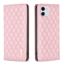 Load image into Gallery viewer, Diamond Lattice Magnetic Leather Flip Phone Case, For iPhone 12 / 12 Pro, For iPhone 11 Pro Max, For iPhone 11 Pro, For iPhone 11, For iPhone SE 2022 / SE 2020 / 8 / 7, For iPhone XS Max, For iPhone XS / X, For iPhone XR