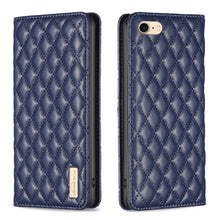 Load image into Gallery viewer, Diamond Lattice Magnetic Leather Flip Phone Case, For iPhone 12 / 12 Pro, For iPhone 11 Pro Max, For iPhone 11 Pro, For iPhone 11, For iPhone SE 2022 / SE 2020 / 8 / 7, For iPhone XS Max, For iPhone XS / X, For iPhone XR