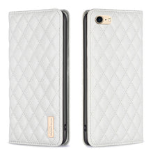 Load image into Gallery viewer, Diamond Lattice Magnetic Leather Flip Phone Case, For iPhone 12 / 12 Pro, For iPhone 11 Pro Max, For iPhone 11 Pro, For iPhone 11, For iPhone SE 2022 / SE 2020 / 8 / 7, For iPhone XS Max, For iPhone XS / X, For iPhone XR