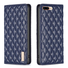 Load image into Gallery viewer, Diamond Lattice Magnetic Leather Flip Phone Case, For iPhone 8 Plus / 7 Plus