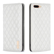 Load image into Gallery viewer, Diamond Lattice Magnetic Leather Flip Phone Case, For iPhone 8 Plus / 7 Plus