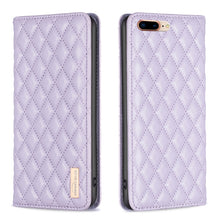 Load image into Gallery viewer, Diamond Lattice Magnetic Leather Flip Phone Case, For iPhone 8 Plus / 7 Plus
