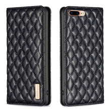 Load image into Gallery viewer, Diamond Lattice Magnetic Leather Flip Phone Case, For iPhone 8 Plus / 7 Plus