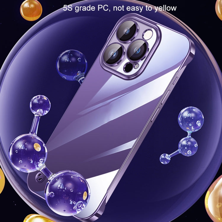 Electroplating Frameless Clear PC Phone Case, For iPhone 14, For iPhone 14 Plus, For iPhone 14 Pro, For iPhone 14 Pro Max, For iPhone 13, For iPhone 13 Pro