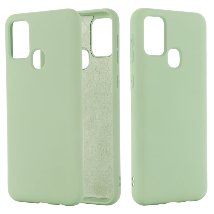 Shockproof Solid Color Liquid Silicone Full Coverage Protective Case, For Galaxy M31