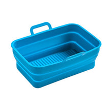 Load image into Gallery viewer, Rectangular Double Pull Basket Foldable Silicone Air Fryer Baking Pan