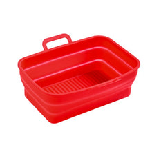 Load image into Gallery viewer, Rectangular Double Pull Basket Foldable Silicone Air Fryer Baking Pan
