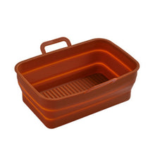 Load image into Gallery viewer, Rectangular Double Pull Basket Foldable Silicone Air Fryer Baking Pan