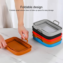 Load image into Gallery viewer, Rectangular Double Pull Basket Foldable Silicone Air Fryer Baking Pan