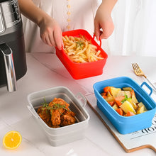 Load image into Gallery viewer, Rectangular Double Pull Basket Foldable Silicone Air Fryer Baking Pan