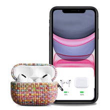 Load image into Gallery viewer, Weave Texture PU Shockproof Earphone Protective Case with Hook, For AirPods Pro, For AirPods Pro 2