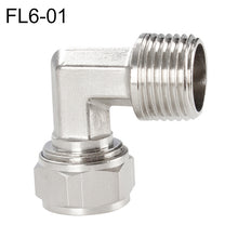 Load image into Gallery viewer, FL6-01 LAIZE Nickel Plated Copper Trachea Quick Fitting Twist Elbow Lock Female Connector, FL6-01, FL6-02, FL8-01, FL8-02, FL10-01, FL10-02