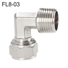 Load image into Gallery viewer, LAIZE Nickel Plated Copper Trachea Quick Fitting Twist Elbow Lock Female Connector, FL8-03, FL8-04, FL10-03, FL10-04, FL12-02, FL12-03, FL12-04