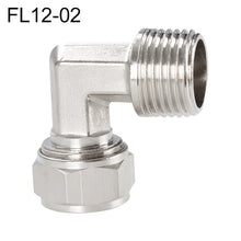 Load image into Gallery viewer, LAIZE Nickel Plated Copper Trachea Quick Fitting Twist Elbow Lock Female Connector, FL8-03, FL8-04, FL10-03, FL10-04, FL12-02, FL12-03, FL12-04
