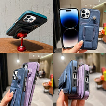 Load image into Gallery viewer, Side Leather Rotation Card Holder Phone Case, For iPhone 14 Pro Max, For iPhone 14 Pro, For iPhone 14, For iPhone 14 Plus, For iPhone 13 Pro Max, For iPhone 13 Pro, For iPhone 13, For iPhone 12 Pro Max
