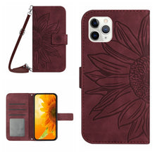 Load image into Gallery viewer, Skin Feel Sun Flower Pattern Flip Leather Phone Case, For iPhone 11, For iPhone 11 Pro, For iPhone 11 Pro Max, For iPhone 12 mini