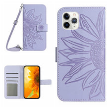 Load image into Gallery viewer, Skin Feel Sun Flower Pattern Flip Leather Phone Case, For iPhone 11, For iPhone 11 Pro, For iPhone 11 Pro Max, For iPhone 12 mini
