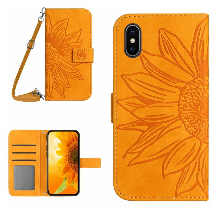 Skin Feel Sun Flower Pattern Flip Leather Phone Case, For iPhone 14 Pro, For iPhone 14 Pro Max, For iPhone X / XS, For iPhone XR