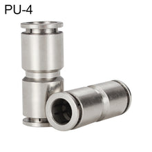 Load image into Gallery viewer, LAIZE Nickel Plated Copper Straight Pneumatic Quick Fitting Connector, PU-4, PU-6, PU-8, PU-10, PU-12, PU-14, PU-16