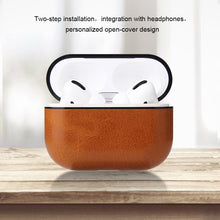 Load image into Gallery viewer, Anti-fall Crazy Horse Texture PU Leather Protective Case with Carabiner, For AirPods Pro, For AirPods 1 &amp; 2