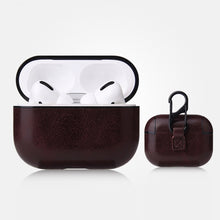 Load image into Gallery viewer, Anti-fall Crazy Horse Texture PU Leather Protective Case with Carabiner, For AirPods Pro, For AirPods 1 &amp; 2