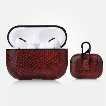 Load image into Gallery viewer, Anti-fall Snakeskin Texture PU Leather Protective Case with Carabiner, For AirPods Pro, For AirPods 1 &amp; 2