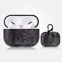 Load image into Gallery viewer, Anti-fall Snakeskin Texture PU Leather Protective Case with Carabiner, For AirPods Pro, For AirPods 1 &amp; 2