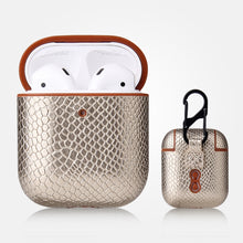 Load image into Gallery viewer, Anti-fall Snakeskin Texture PU Leather Protective Case with Carabiner, For AirPods Pro, For AirPods 1 &amp; 2