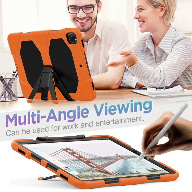 For iPad Pro 12.9 inch (2020) Shockproof Colorful Silicon + PC Protective Case with Holder & Shoulder Strap & Hand Strap & Pen Slot, For iPad Pro 12.9 inch (2020)