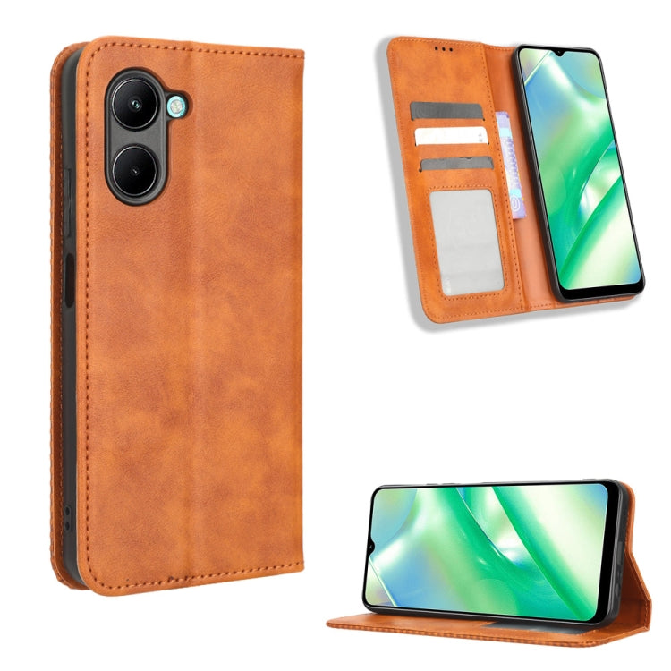 Magnetic Buckle Retro Texture Leather Phone Case, For Realme C33 4G, For T-Mobile Revvl 6 5G, For T-Mobile REVVL 6 Pro 5G, For vivo V25 5G /  X80 Lite, For vivo V25 Pro / S15 Pro, For vivo Y35 4G / Y22s 4G / Y22 4G 2022, For Wiko Power U20 / U10       ...