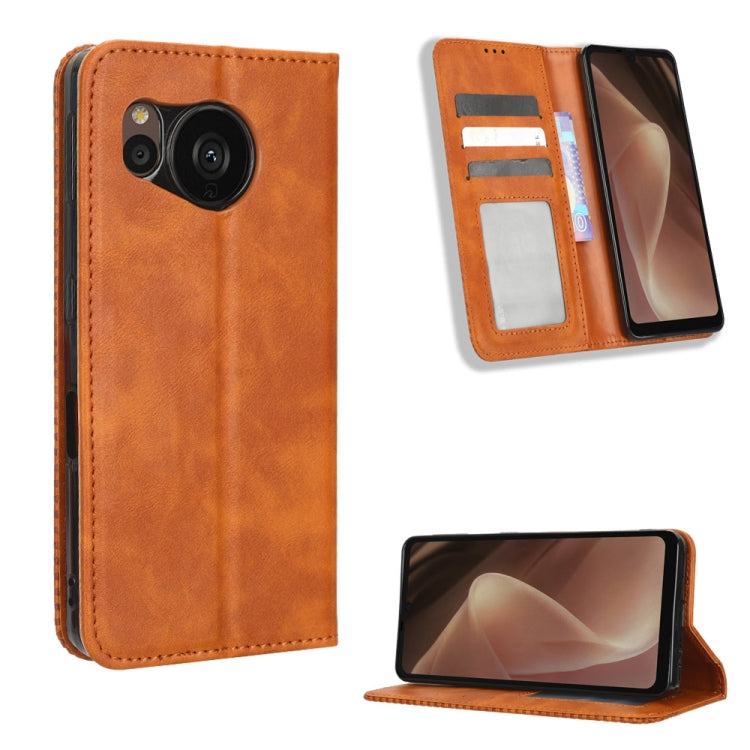 Magnetic Buckle Retro Texture Leather Phone Case, For Sony Xperia 5 IV, For Sharp Aquos Sense7 Plus, For iPhone 14 Plus, For Sharp Aquos Sense7, For Xiaomi 12T / Redmi K50 Ultra, For iPhone 14 Pro Max, For iPhone 14 Pro, For Xiaomi Poco C40            ...