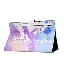 Load image into Gallery viewer, Electric Pressed Left Right Flat Feather Case with Sleep Function Pen Cover &amp; Card Slot &amp; Holder