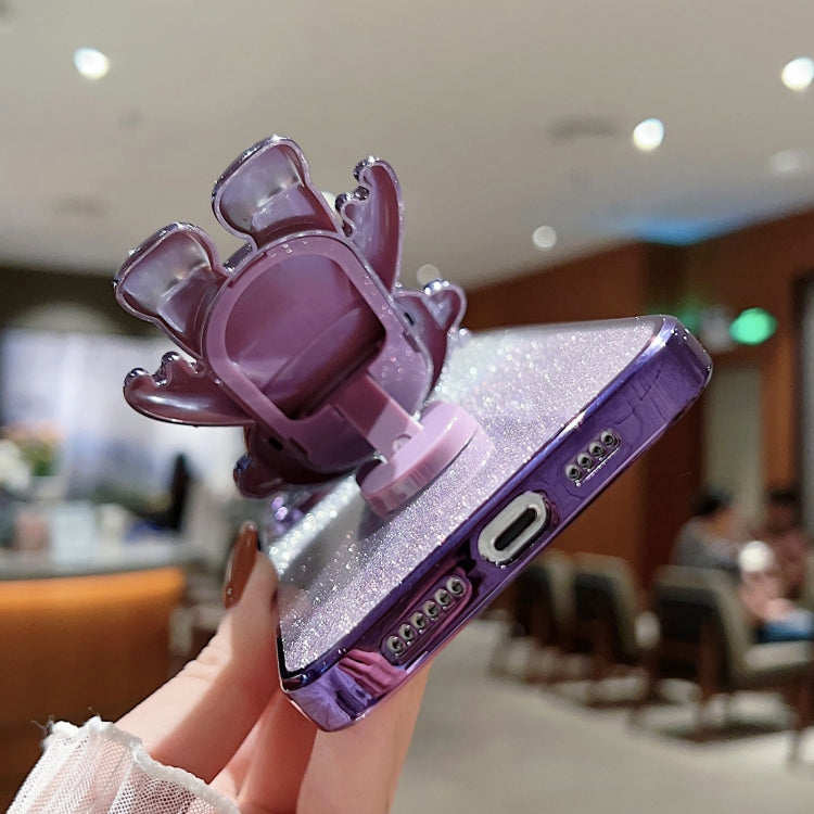 Astronaut Holder Gradient Glitter Powder Phone Case, For iPhone 13 Pro Max, For iPhone 12, For iPhone 12 Pro, For iPhone 12 Pro Max, For iPhone 11, For iPhone 11 Pro