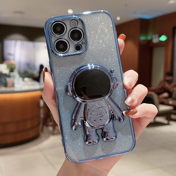 Astronaut Holder Gradient Glitter Powder Phone Case, For iPhone 13 Pro Max, For iPhone 12, For iPhone 12 Pro, For iPhone 12 Pro Max, For iPhone 11, For iPhone 11 Pro