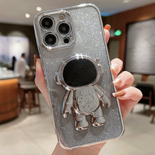 Load image into Gallery viewer, Astronaut Holder Gradient Glitter Powder Phone Case, For iPhone 13 Pro Max, For iPhone 12, For iPhone 12 Pro, For iPhone 12 Pro Max, For iPhone 11, For iPhone 11 Pro