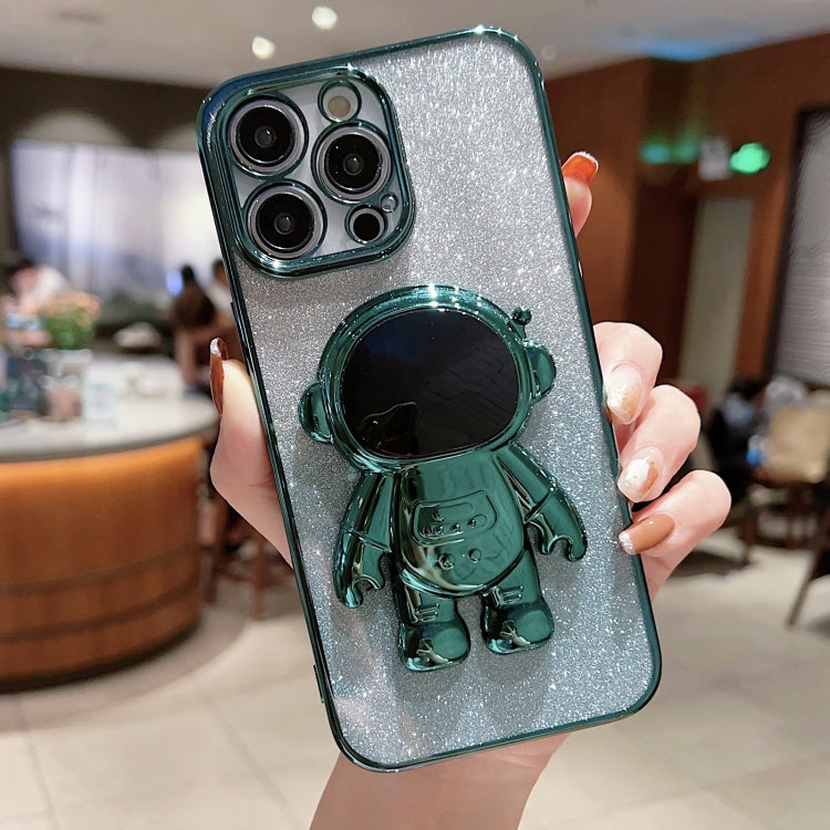 Astronaut Holder Gradient Glitter Powder Phone Case, For iPhone 13 Pro Max, For iPhone 12, For iPhone 12 Pro, For iPhone 12 Pro Max, For iPhone 11, For iPhone 11 Pro