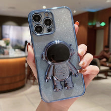 Load image into Gallery viewer, Astronaut Holder Gradient Glitter Powder Phone Case, For iPhone 11 Pro Max