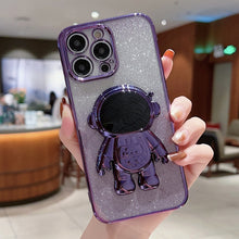 Load image into Gallery viewer, Astronaut Holder Gradient Glitter Powder Phone Case, For iPhone 11 Pro Max