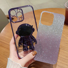 Load image into Gallery viewer, Astronaut Holder Gradient Glitter Powder Phone Case, For iPhone 11 Pro Max