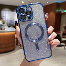 Electroplating Magsafe Gradient Glitter Powder Phone Case, For iPhone 11