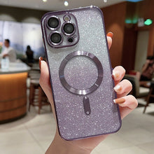 Load image into Gallery viewer, Electroplating Magsafe Gradient Glitter Powder Phone Case, For iPhone 11