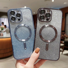 Load image into Gallery viewer, Electroplating Magsafe Gradient Glitter Powder Phone Case, For iPhone 11