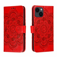 Load image into Gallery viewer, Sun Mandala Embossing Leather Phone Case, For iPhone 14 / 13, For iPhone 14 Plus, For iPhone 14 Pro, For iPhone 14 Pro Max
