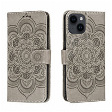 Load image into Gallery viewer, Sun Mandala Embossing Leather Phone Case, For iPhone 14 / 13, For iPhone 14 Plus, For iPhone 14 Pro, For iPhone 14 Pro Max