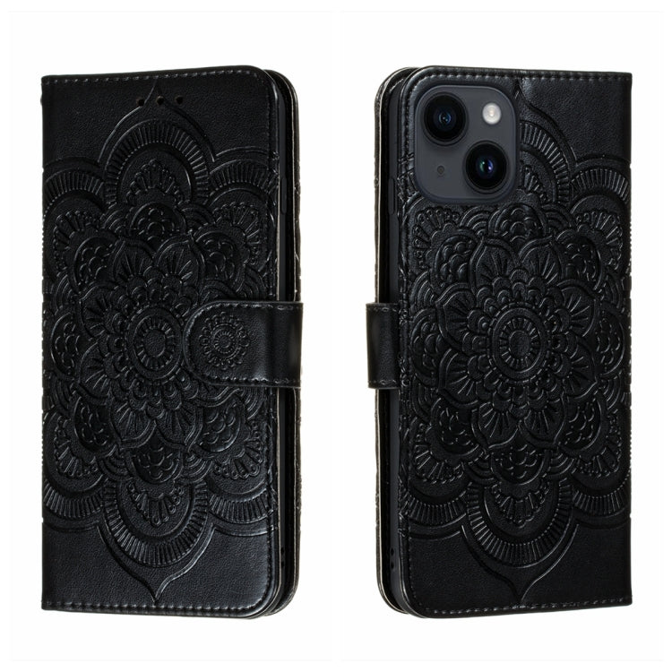Sun Mandala Embossing Leather Phone Case, For iPhone 14 / 13, For iPhone 14 Plus, For iPhone 14 Pro, For iPhone 14 Pro Max