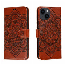 Load image into Gallery viewer, Sun Mandala Embossing Leather Phone Case, For iPhone 14 / 13, For iPhone 14 Plus, For iPhone 14 Pro, For iPhone 14 Pro Max