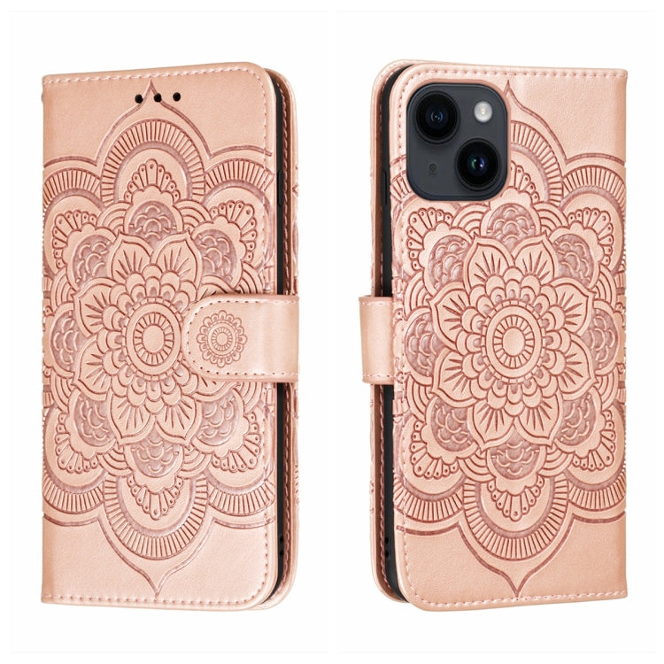 Sun Mandala Embossing Leather Phone Case, For iPhone 14 / 13, For iPhone 14 Plus, For iPhone 14 Pro, For iPhone 14 Pro Max