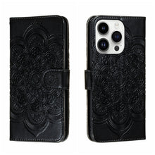 Load image into Gallery viewer, Sun Mandala Embossing Leather Phone Case, For iPhone 14 / 13, For iPhone 14 Plus, For iPhone 14 Pro, For iPhone 14 Pro Max
