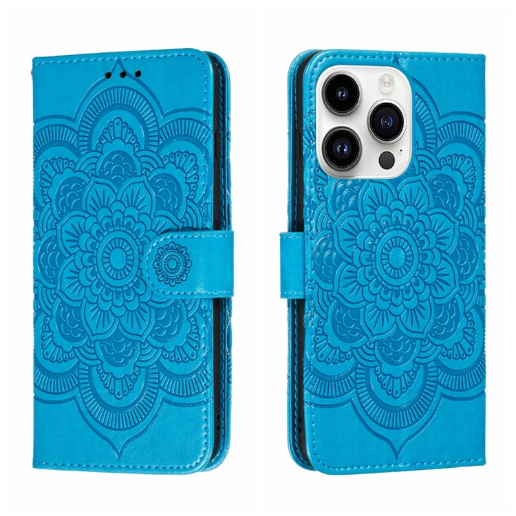 Sun Mandala Embossing Leather Phone Case, For iPhone 14 / 13, For iPhone 14 Plus, For iPhone 14 Pro, For iPhone 14 Pro Max